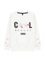 Trendyolmilla Lila Kız Çocuk Mevsimlik-İnce Kedi Desenli Örme Sweatshirt TKDAW25SW00008