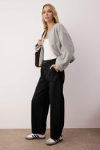 Trendyolmilla Haki Barrel Kalıp %100 Pamuk Gabardin Pantolon TWOAW26PL00084