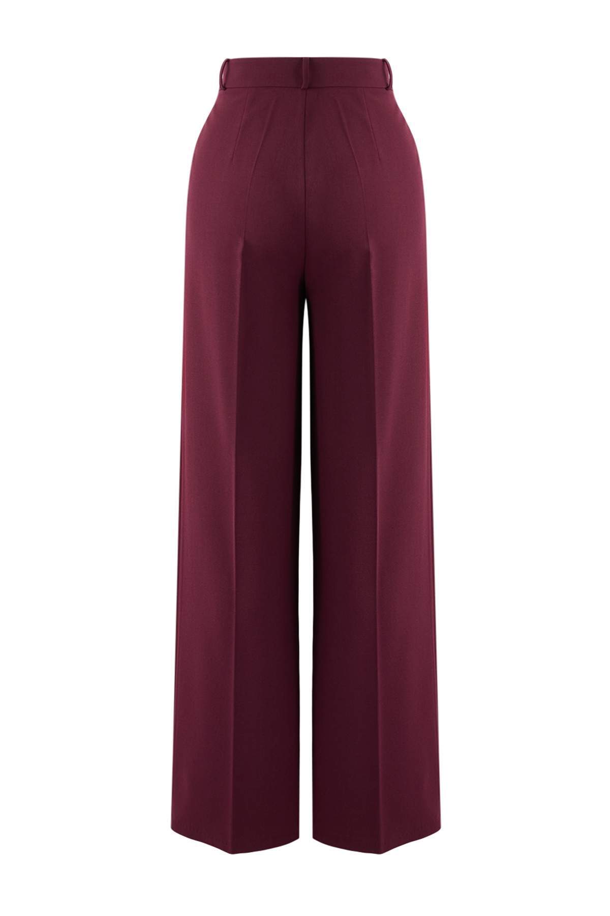 Trendyolmilla Limited Edition Mürdüm Bol Paça Dokuma Pantolon TPRAW23PL00016