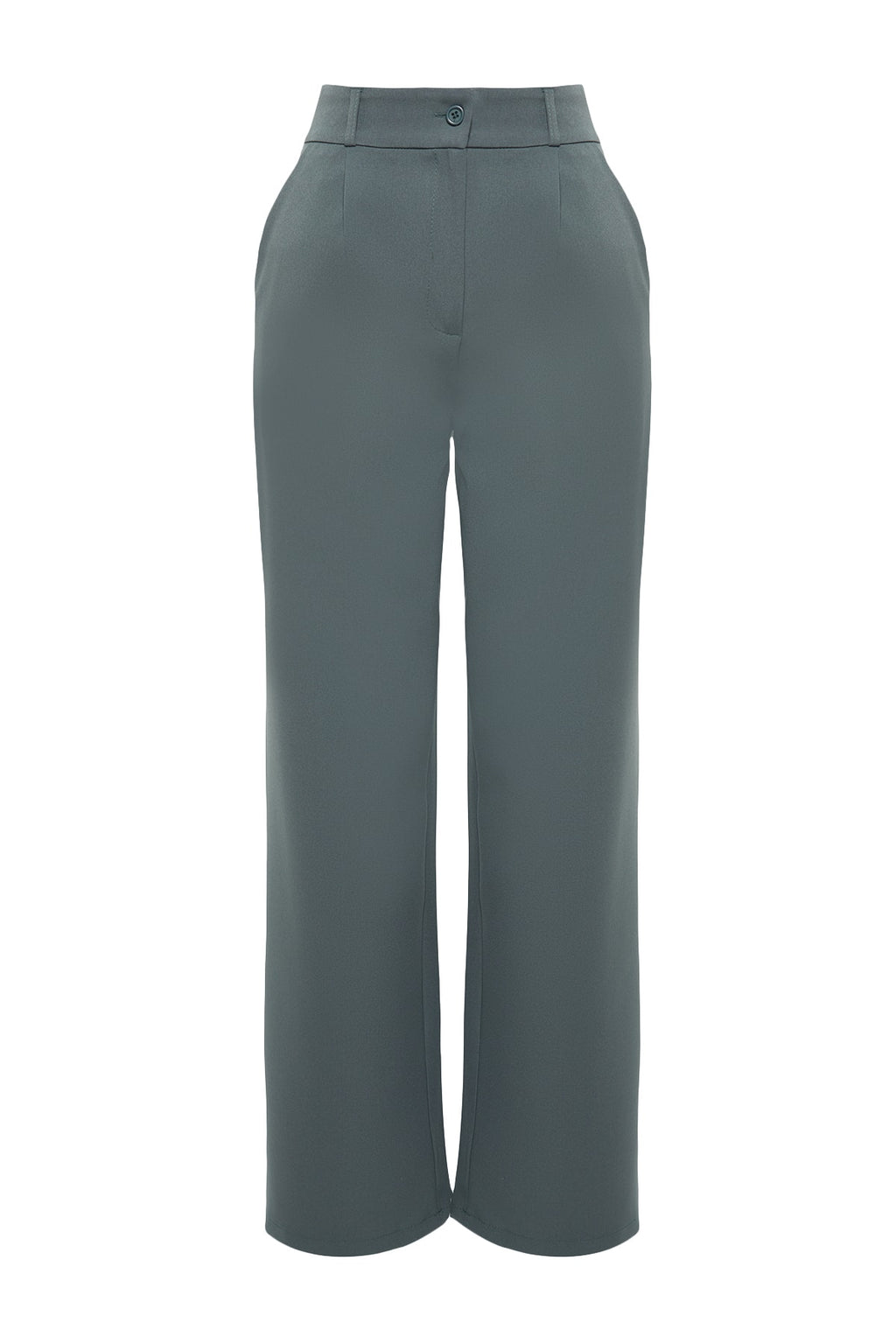 Trendyolmilla Ekru Yüksek Bel Wide Leg/Geniş Paça Pilili Dokuma Kumaş Pantolon TWOAW21PL0076