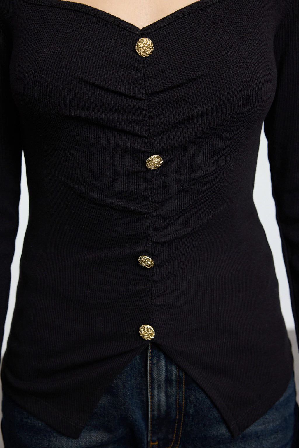 Siyah  Örme Bluz TWOAW25BZ00200