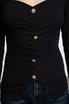 Siyah  Örme Bluz TWOAW25BZ00200