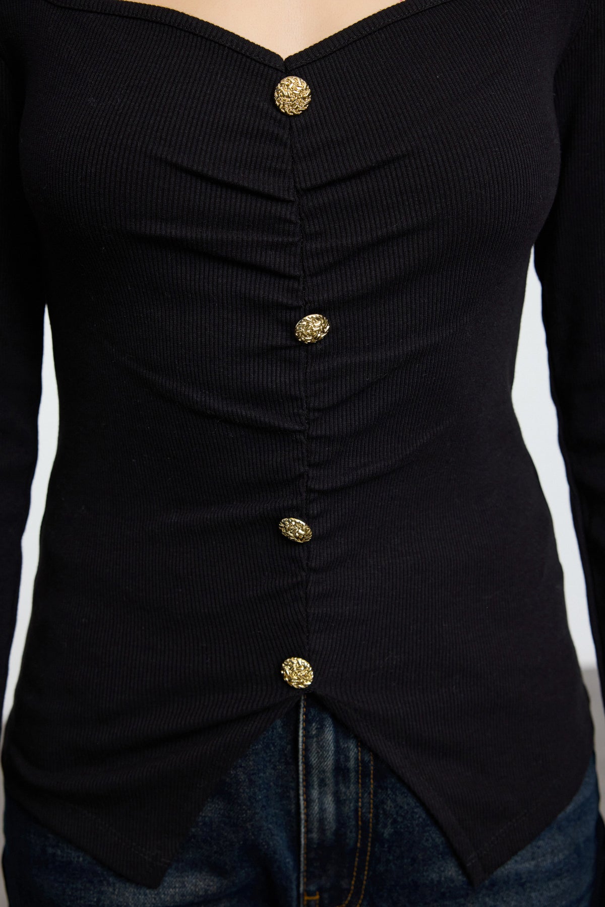 Siyah  Örme Bluz TWOAW25BZ00200