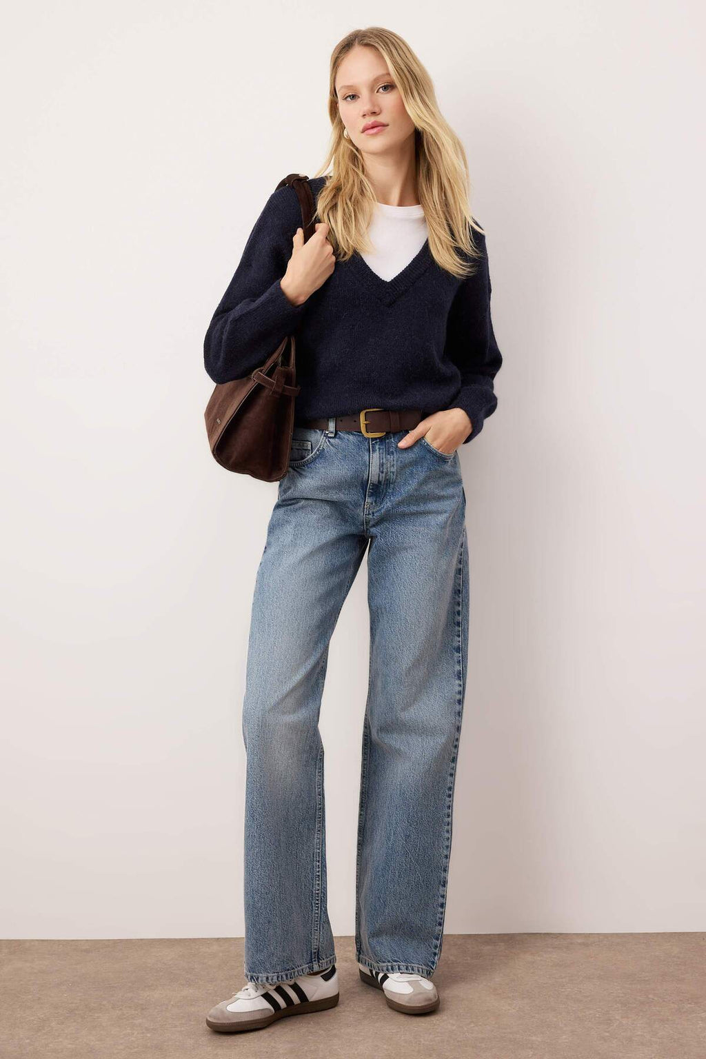 Trendyolmilla Açık Mavi Premium Yüksek Bel Wide Leg Jeans TWOSS25JE00089