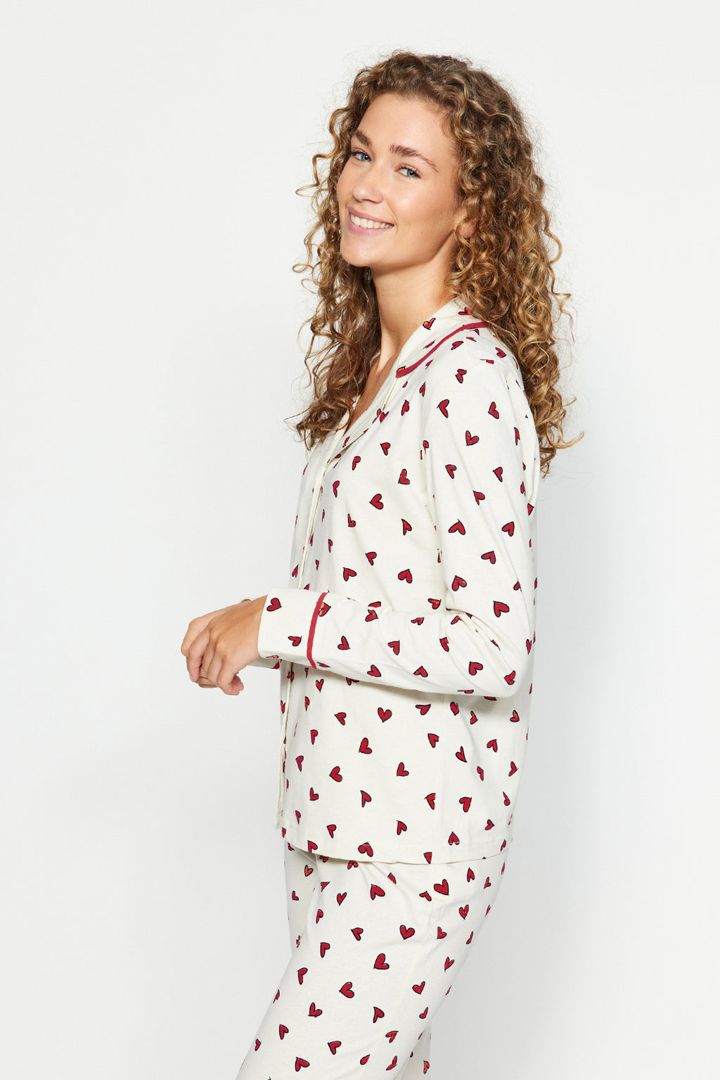 Trendyolmilla Bej %100 Pamuklu Kalpli Biyeli Örme Pijama Takımı THMAW24PT00103