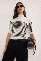 Trendyolmilla Bordo Merserize Görünümlü Premium İplik/Özel İplik Basic İnce Triko Bluz TWOAW24BZ00005