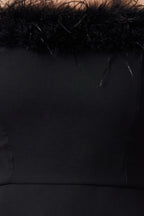 Siyah Carmen Yaka Otrişli Dokuma Şık Bluz TPRAW25BZ00001