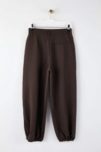 Trendyolmilla Gri Yüksek Bel Dokuma Şalvar Pantolon TWOAW26PL00169