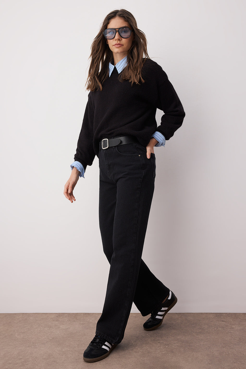 Trendyolmilla Mavi*002 Yüksek Bel Geniş Paça Wide Leg Smoke Jeans TWOAW24JE00075