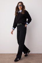Trendyolmilla Mavi*002 Yüksek Bel Geniş Paça Wide Leg Smoke Jeans TWOAW24JE00075