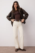 Trendyolmilla Kahverengi  Yüksek Bel Wide Leg Jeans TWOAW24JE00274