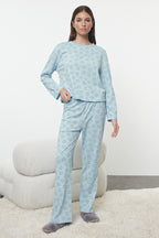 Trendyolmilla Bordo %100 Pamuklu Ayıcıklı Örme Pijama Takımı THMAW25PT00131