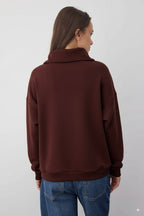 Trendyolmilla Wardrobe Essentials – Kahverengi Polo Yaka Örme Sweatshirt | TWOAW26SW00041