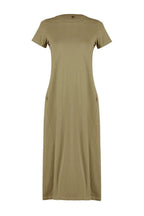 Trendyolmilla Haki Cepli Bisiklet Yaka A-Line Örme Midi Elbise TWOSS24EL00169
