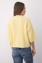 Trendyolmilla Wardrobe Essentials Vizon Yumuşak Dokulu Geniş Kalıp Kısa Kol Basic Triko Hırka | TWOAW26HI00251