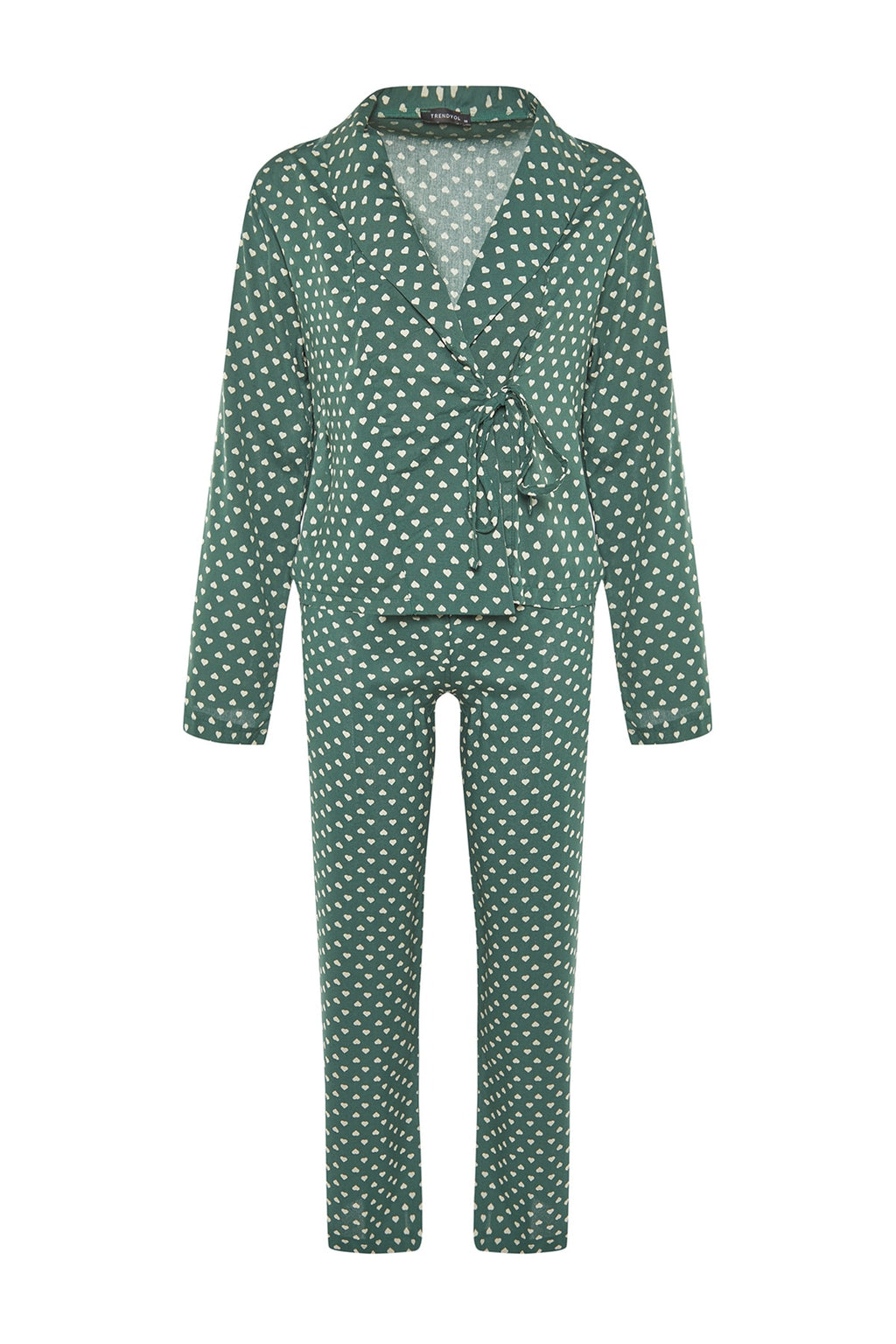 Trendyolmilla Pudra Kalpli Bağlama Detaylı Viskon Dokuma Pijama Takımı THMAW22PT0300