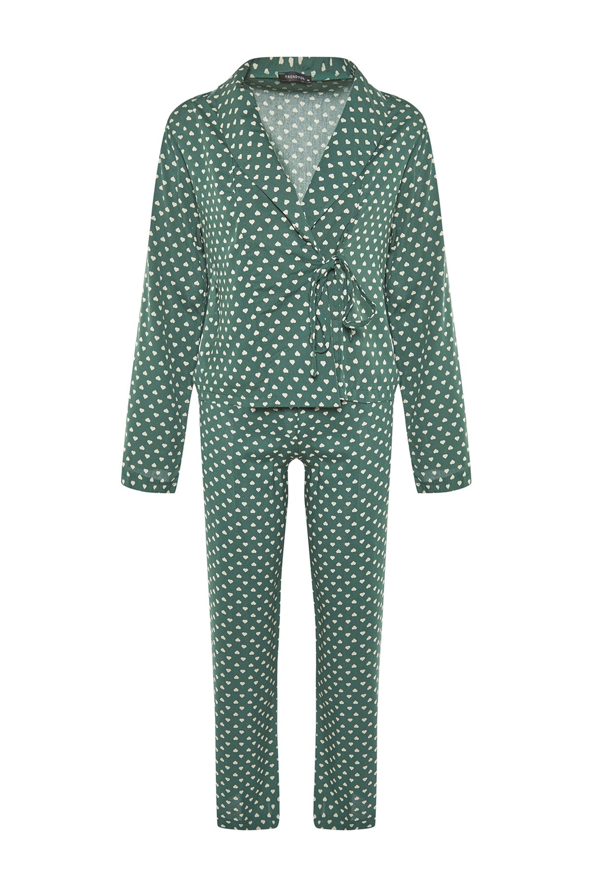 Trendyolmilla Pudra Kalpli Bağlama Detaylı Viskon Dokuma Pijama Takımı THMAW22PT0300