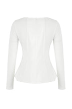 Trendyolmilla Siyah Kayık Yaka Peplum/Belden Oturmalı Regular Boy Örme Bluz TWOAW26BZ00166