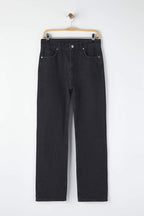 Trendyolmilla Siyah Yüksek Bel Straight Smoke Jeans TWOAW26JE00158