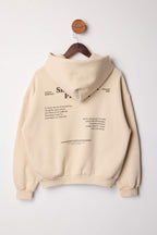 Trendyolmilla Taş Kalın İçi Polarlı Kapüşonlu Slogan Baskılı Boxy Fit Örme Sweatshirt TWOAW26SW00217