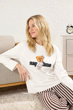 Trendyolmilla Mint %100 Pamuklu Çizgili Ayıcıklı Örme Pijama Takımı THMAW25PT00171