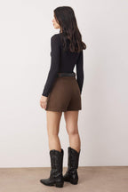 Trendyolmilla Koyu Kahverengi Şort & Bermuda TWOAW21SR0037