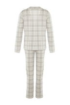 Trendyolmilla Gri %100 Pamuklu Ekoseli Örme Pijama Takımı THMAW20PT0266