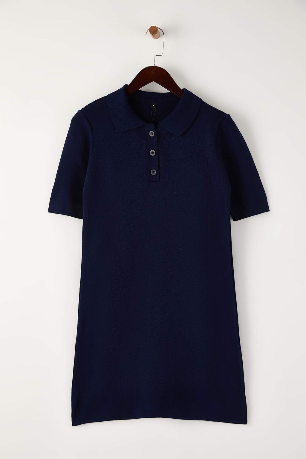 Trendyolmilla Siyah Renk Bloklu Kısa / Mini Polo Yaka Triko Elbise TWOAW26EL00105