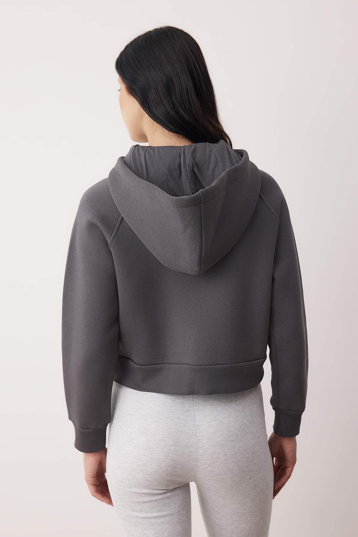 Trendyolmilla Kırmızı Regular Kalıp Crop Fermuarlı Kapüşonlu Kalın İçi Polarlı Örme Sweatshirt TWOAW26SW00045