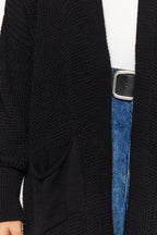 Siyah Maxi Basic Geniş Kalıp Triko Hırka TWOAW24HI00096