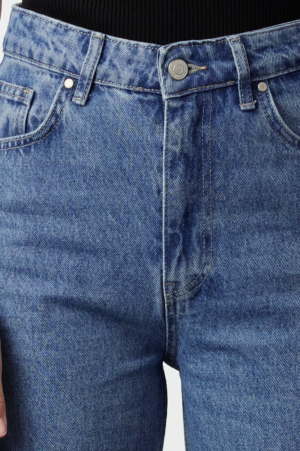 Trendyolmilla Koyu Mavi Yüksek Bel Wide Leg Geniş Paça %100 Pamuk Non-Stretch Jeans TWOSS23JE00068