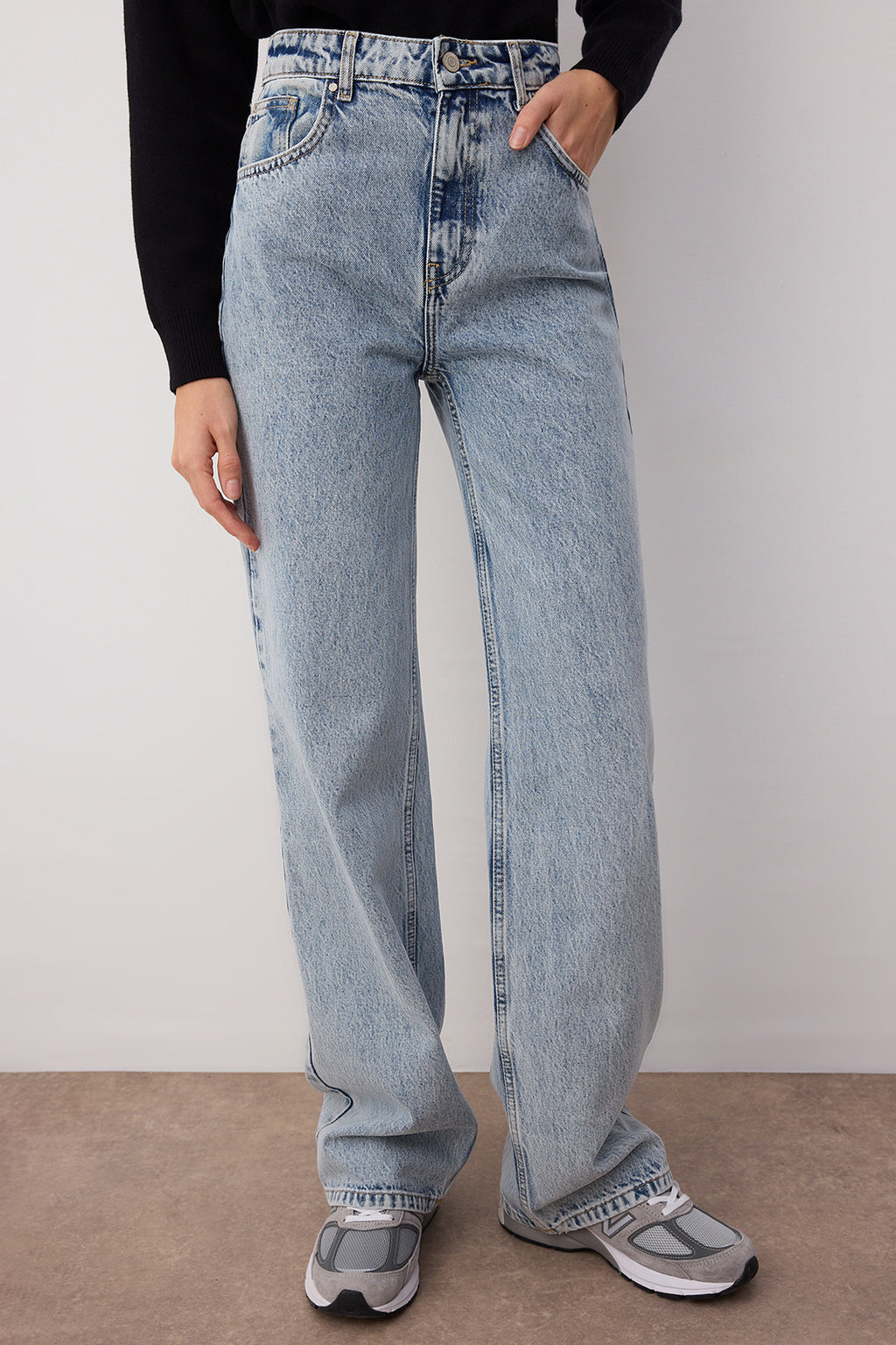 Trendyolmilla Açık Mavi Yüksek Bel Wide Leg Jeans TWOSS25JE00278