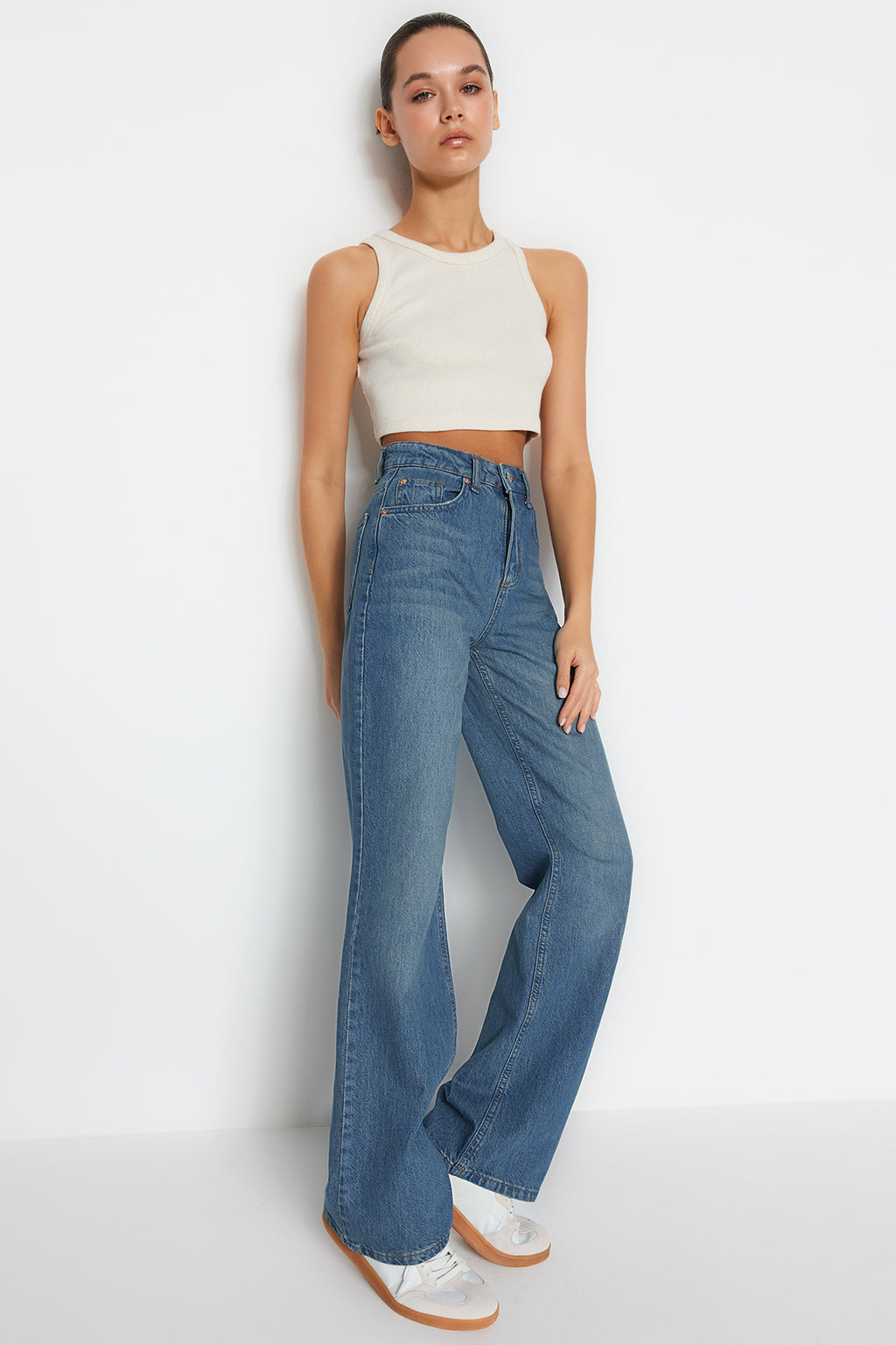 Mavi More Sustainable Yüksek Bel Wide Leg Geniş Paça %100 Pamuk Non-Stretch Jeans TWOSS24JE00020