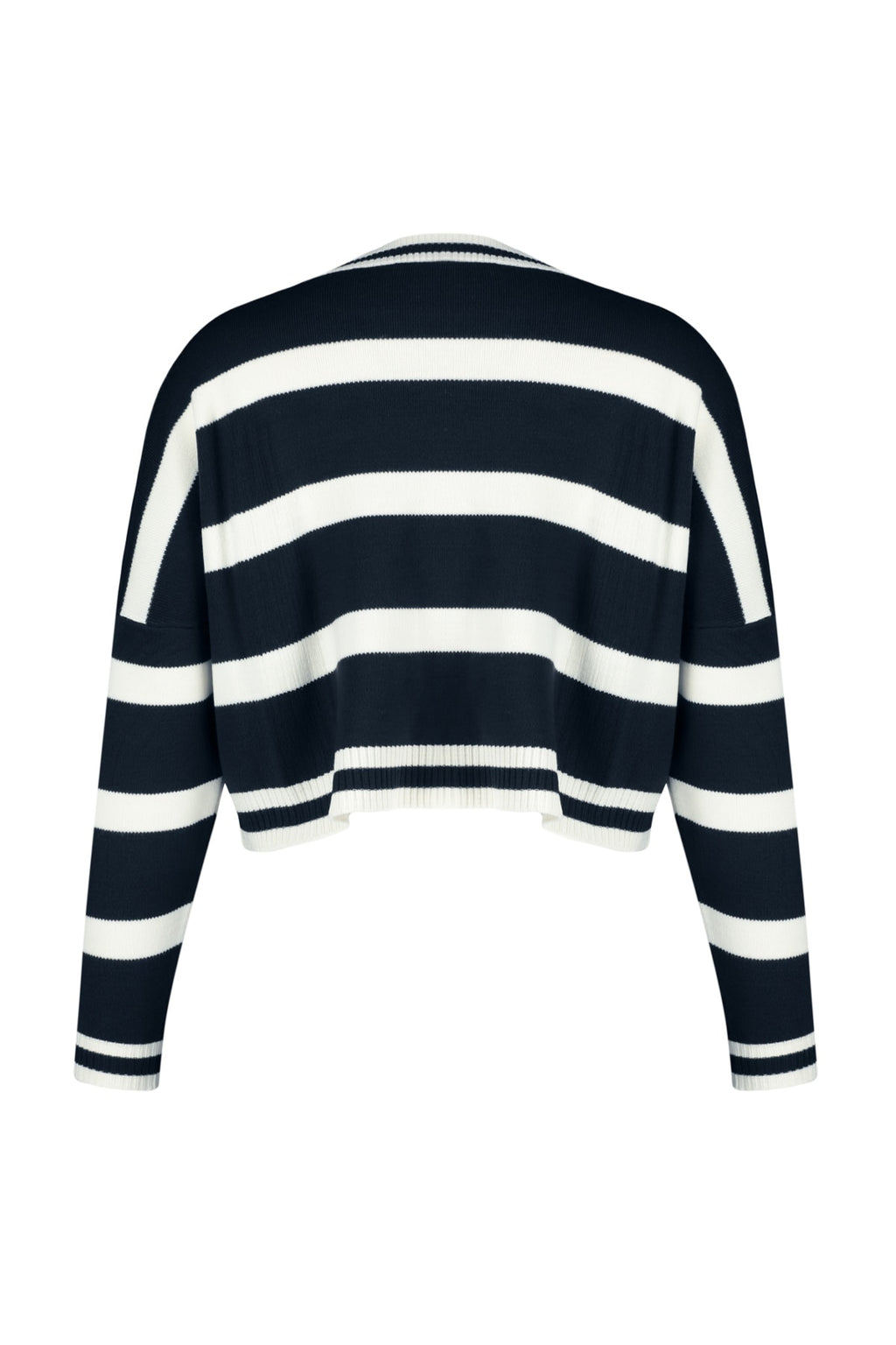 Trendyolmilla Lacivert Crop Çizgili Triko Kazak TWOAW23KZ00205