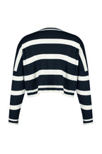 Trendyolmilla Lacivert Crop Çizgili Triko Kazak TWOAW23KZ00205