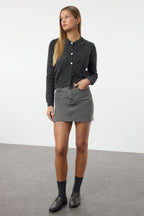 Antrasit Yumuşak Dokulu Triko Hırka TWOAW25HI00318