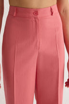 Trendyolmilla Siyah Wide Leg/Geniş Paça Yüksek Bel Dokuma Kumaş Pantolon TWOSS23PL00314