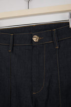 Koyu Mavi Dikiş Detaylı Yüksek Bel Ekstra Esnek Wide Leg Jeans TWOSS26JE00053