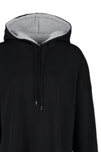 Trendyolmilla Gri Melanj Pamuklu Renk Bloklu Geniş Kalıp İçi Polarlı Örme Spor Sweatshirt TWOSS22SW0074