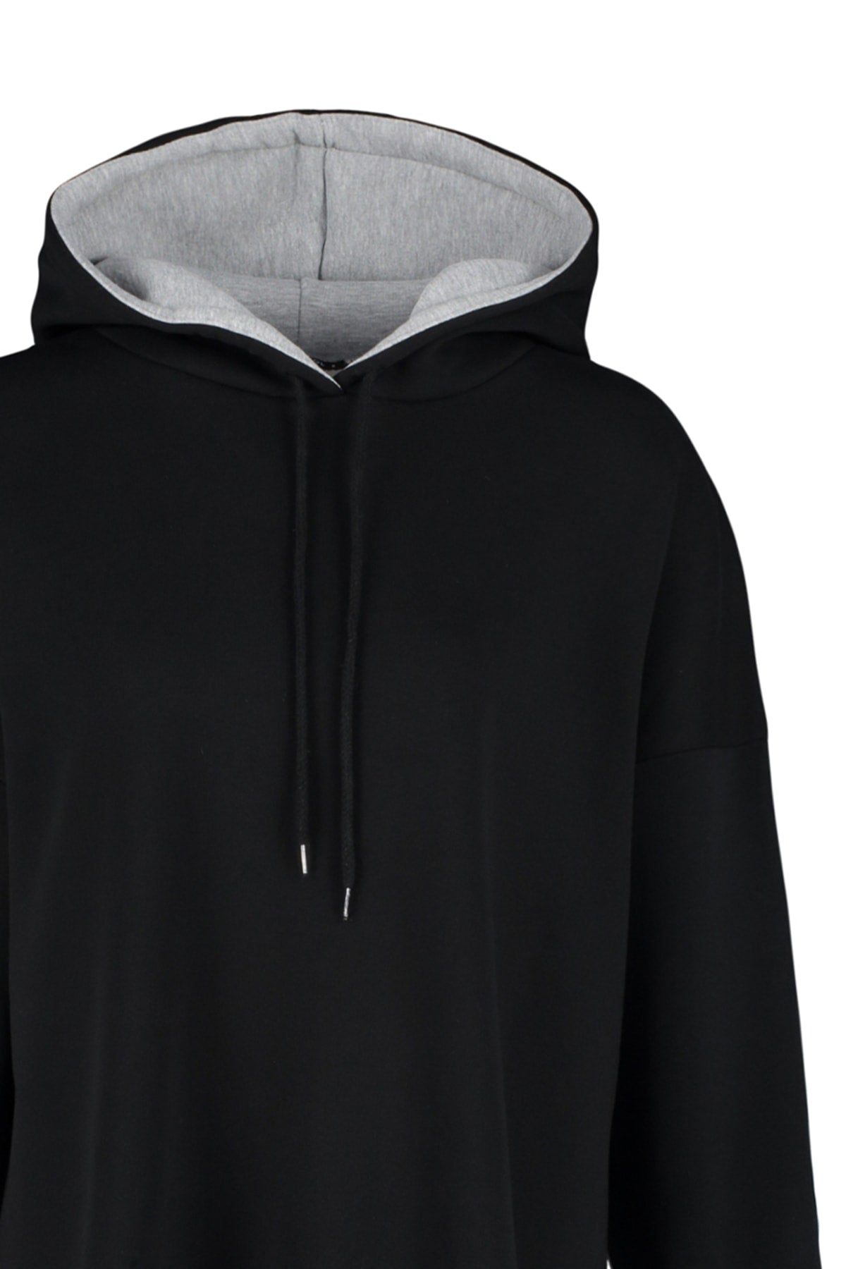 Trendyolmilla Gri Melanj Pamuklu Renk Bloklu Geniş Kalıp İçi Polarlı Örme Spor Sweatshirt TWOSS22SW0074