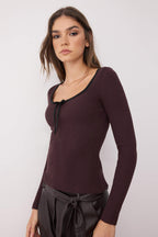 Trendyolmilla Bordo Merserize Görünümlü Premium İplik/Özel İplik Kurdele/Fiyonk Detaylı Triko Kazak TWOAW25KZ00207