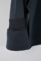 Trendyolmilla Siyah Kalın İçi Polarlı Bisiklet Yaka Crop Örme Sweatshirt TWOAW26SW00093