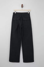 Koyu Mavi Dikiş Detaylı Yüksek Bel Ekstra Esnek Wide Leg Jeans TWOSS26JE00053