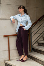 Trendyolmilla Mürdüm Şalvar/Harem Bağcıklı Pantolon TWOSS25PL00126