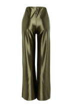 Haki Premium Saten Wideleg/Geniş Paça Örme Pantolon TWOAW24PL00064