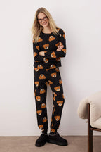 Trendyolmilla Haki %100 Pamuklu Ayıcıklı Desenli Örme Pijama Takımı THMAW23PT00514