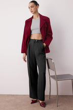 Trendyolmilla Ekru Wide Leg/Geniş Paça Yüksek Bel Dokuma Kumaş Pantolon TWOAW22PL0066