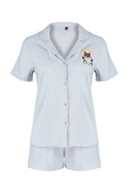 Gri Ayıcıklı Şortlu Dokuma Pijama Takımı THMSS24PT00065