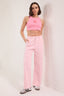 Trendyolmilla Pembe Düğme Detaylı Yüksek Bel Comfort/Esnek Wide Leg Jeans TWOSS25JE00183