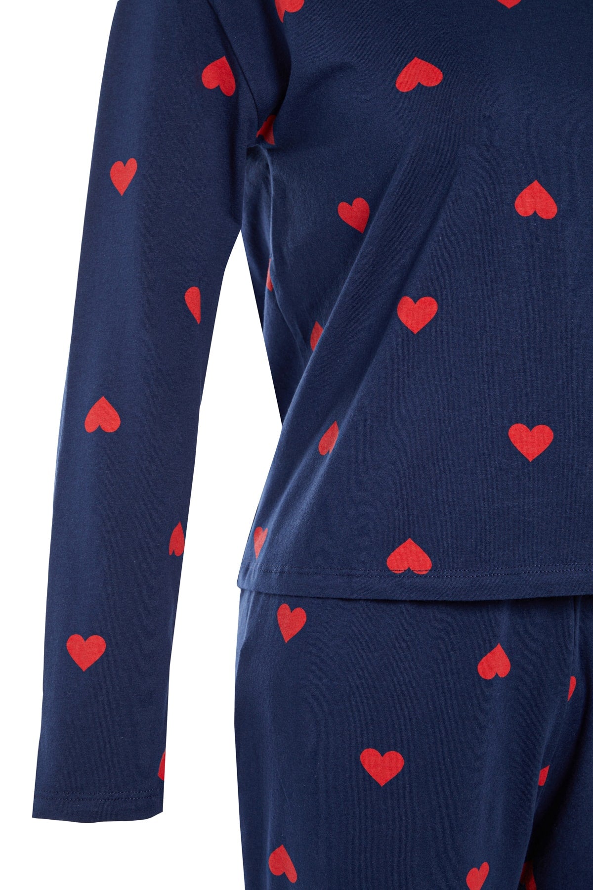 Trendyolmilla Kadın Mini Me/Anne Kız Pembe %100 Pamuklu Kalpli Örme Pijama Takımı THMAW21PT0566
